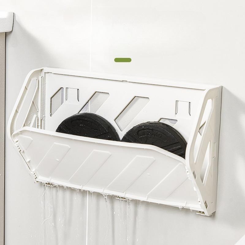1PC Household Simple Folding Wall-mounted Shoe Rack No Punching Anti-theft Door Storage Wall-mounted Bathroom Slipper Rack