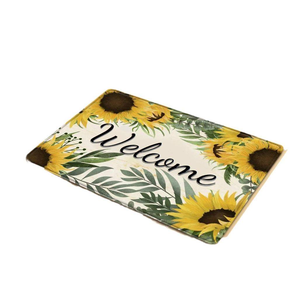 Flowers Household Door Mat Kitchen Absorbent Floor Mat Bathroom Non-Slip Mat Bedroom Living Room Carpet