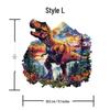 Retro T-Rex Wooden Jigsaw Puzzle and Piggy Bank Toy Gift