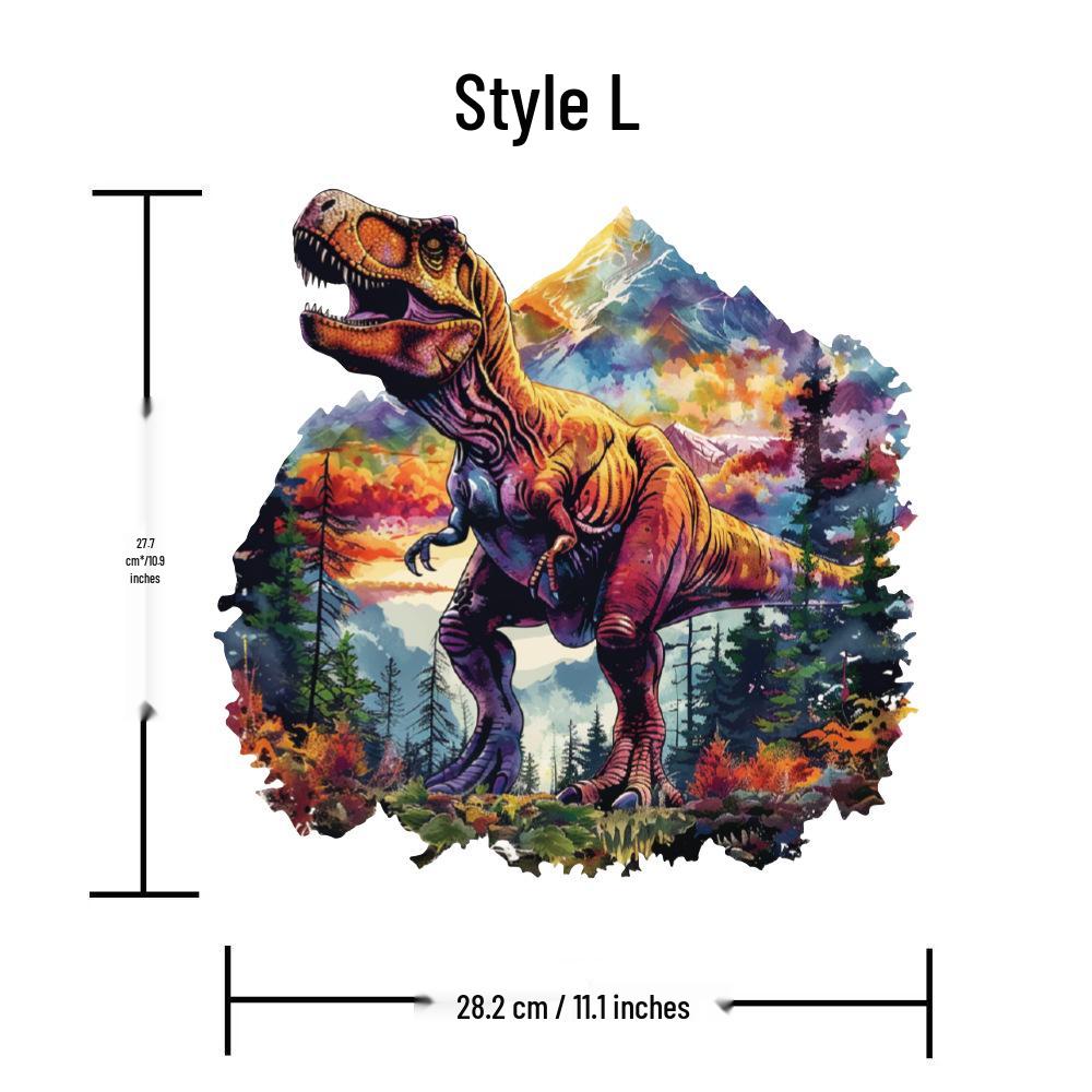 Retro T-Rex Wooden Jigsaw Puzzle and Piggy Bank Toy Gift