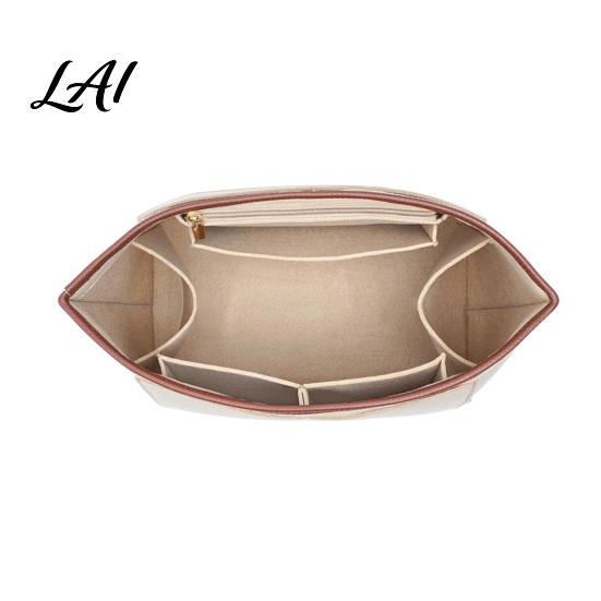 Felt Purse Organizer Insert Multi-compartment Bag Handbag Storage with Zipper Pocket for S