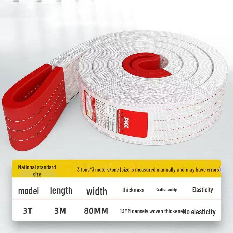 Krajowa Pogrubiona Biała Płaska Zawiesia do Dźwigu i Holowania - Lina do Podnoszenia Przemysłowego