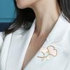 Lady Clothes Brooch Ginkgo Shape Bag Faux Pearl Decor Leaf Coat Collar Hat Scarf