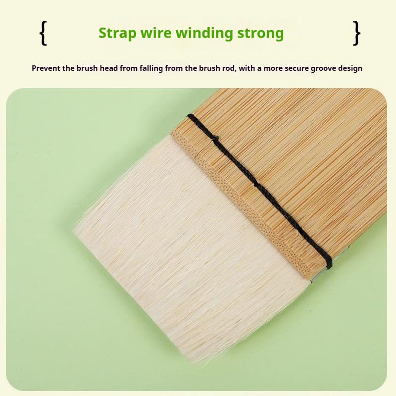 Flat Hake Paint Brushes Wool Hair Artist Painting Brushes for Oil Acrylic Watercolor Paints Drawing Art Supplies Wood Handles