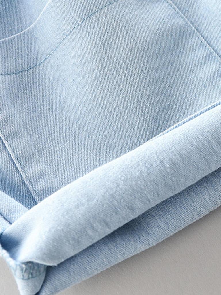 0-5 Years Old Children's Baby Clothing High-quality Cotton Car Pattern Short-sleeved Shirt Sports Denim Shorts Set