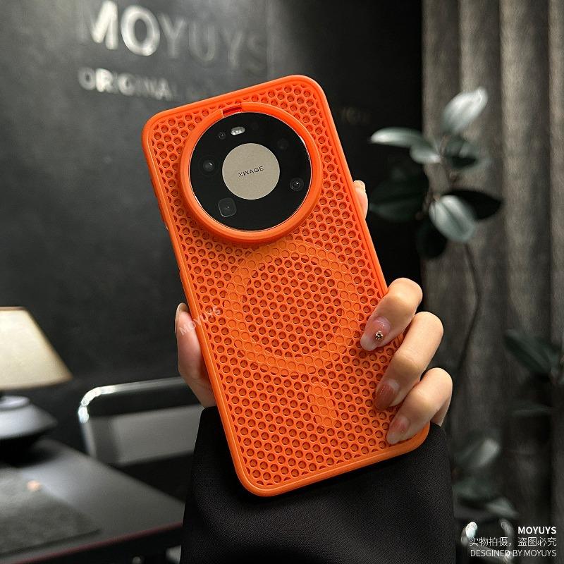 For Huawei Mate 80 Pro Case Fashion Magnetic PC Honeycomb Heat Dissipation Hole Cover For Huawei Mate 80 Shockproof Bumper