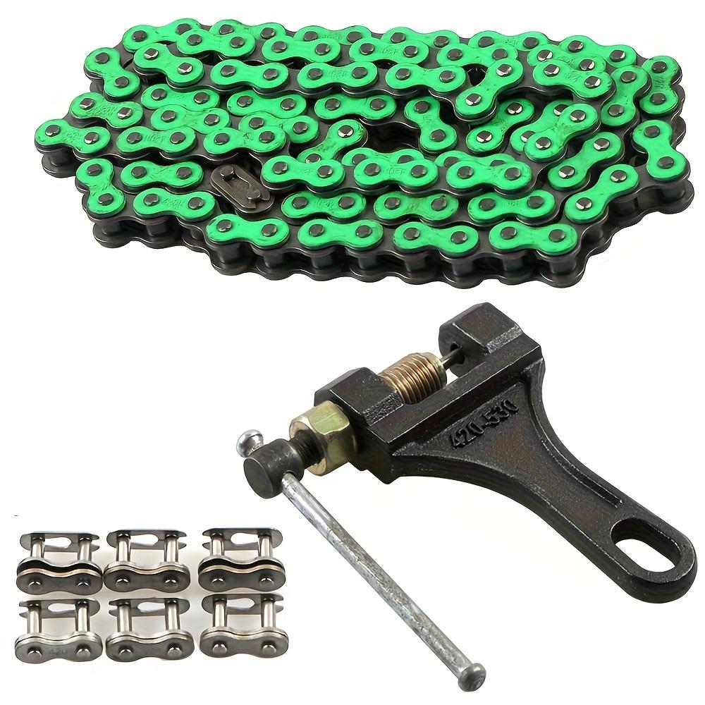 420 Motorcycle Chain 106Links fit for 50 70 90 110 125cc SSR TaoTao Coolster Apollo Baja 212cc Go Kart Mini Bike Powersports Par