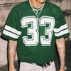 NO.33 Jersey Shirts Mesh Number Graphic Crew Neck Short Sleeve Streetwear Tee Tops