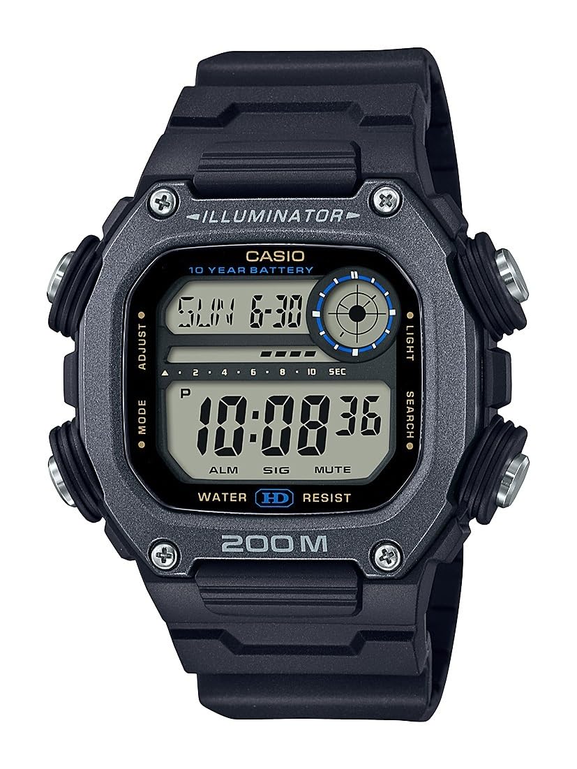 

Casio Illuminator Часы с очень длинным ремешком на 10 лет Современные мужские DW-291HX-1AV, Черные, чёрный