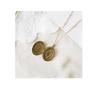 14K Gold Niche Vintage Necklace with White Dried Flower Photo Frame