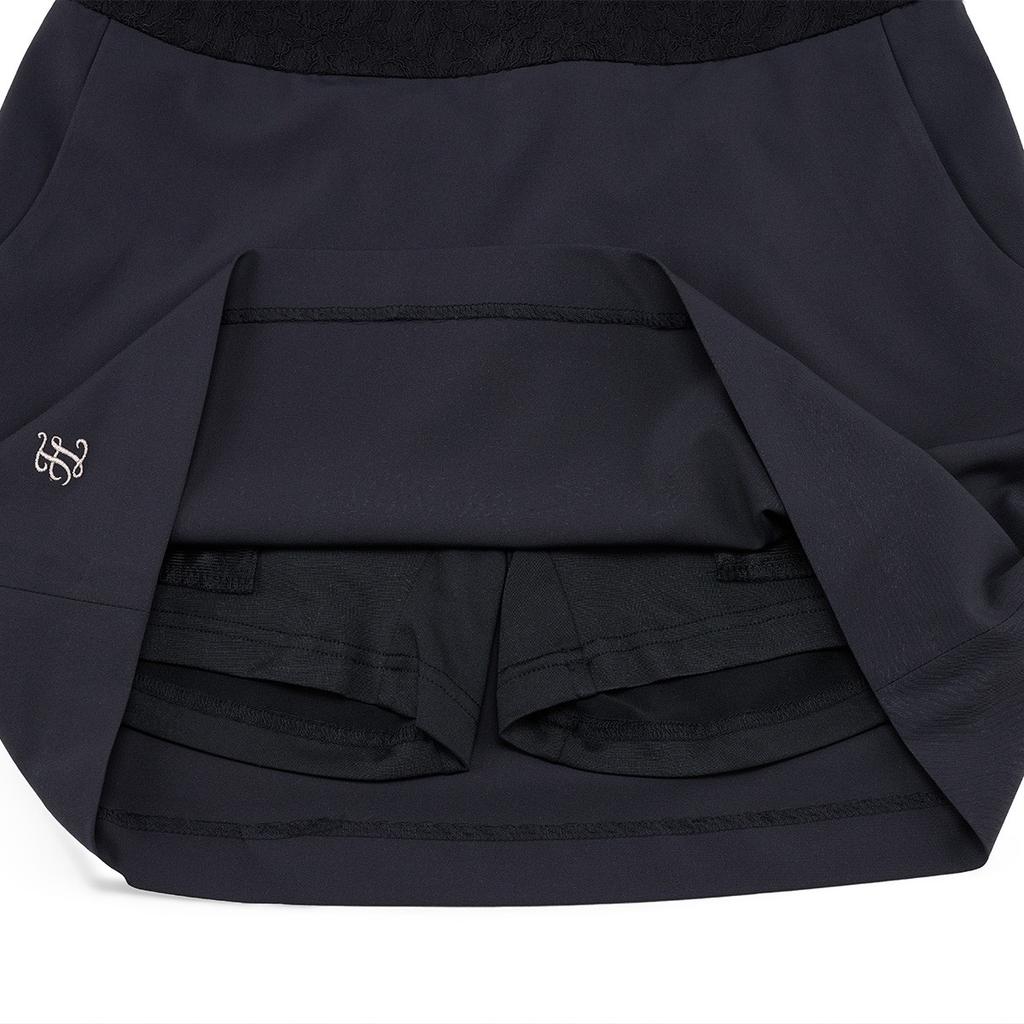 FAIRLIAR GOLF Lace H-Line Skirt (Black)