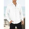 Men's Shirt Double Pocket Cotton Blends Long Sleeved Shirt Casual Vacation Shirts