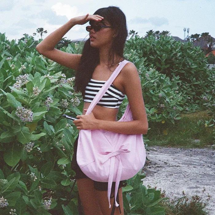 Bow Canvas Bag - Pink