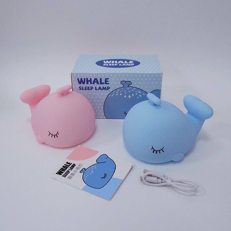 Whale Silicone Night Light: Cute Cross-Border Souvenir for Baby's Bedroom and Bedside