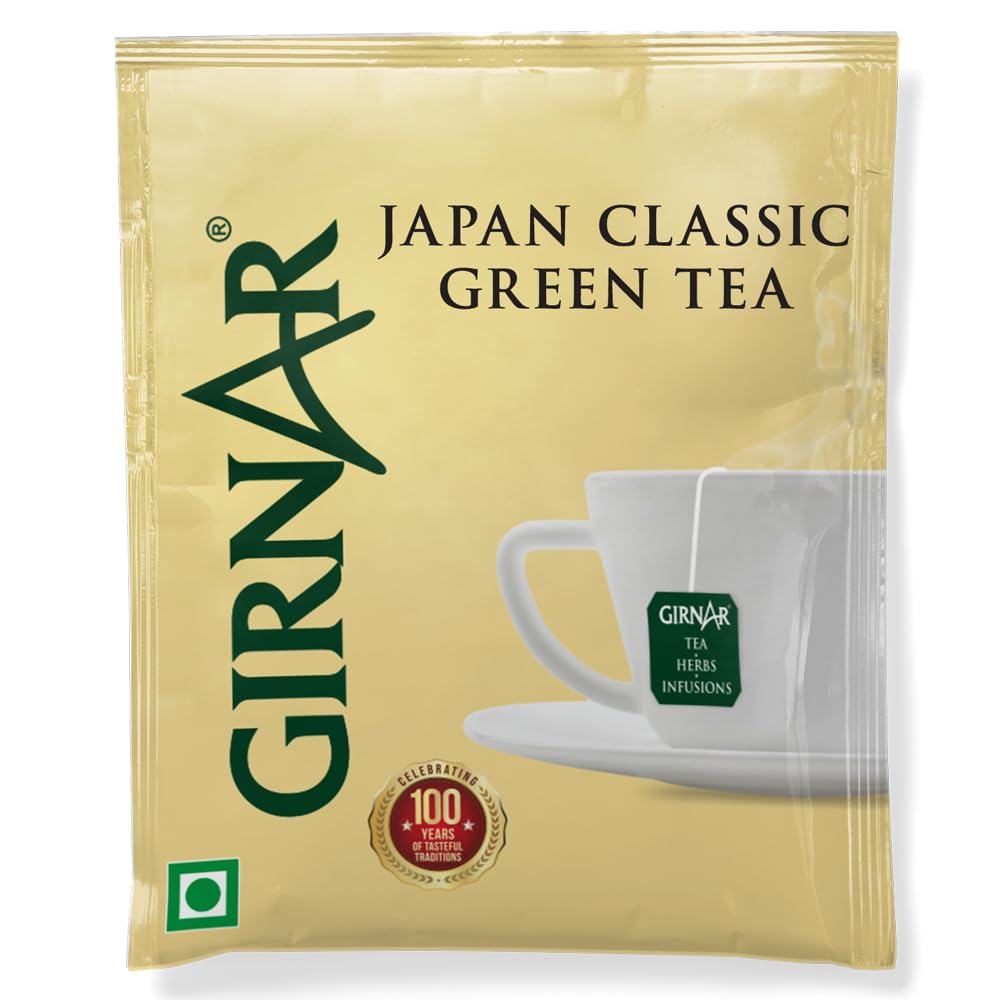 Girnar Green Tea Japan Classic Foil Wrapped Tea Bags Mild Aroma Smooth Taste Daily Brew 10 Bags Pack Of 1 Green Tea