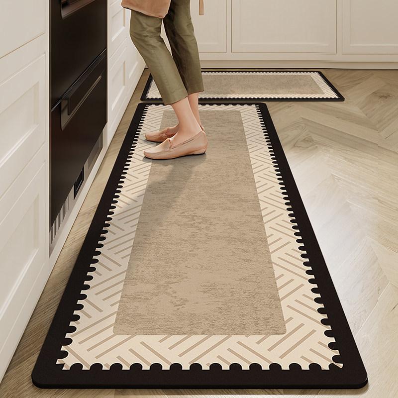 Black White Geometric Runner Rug Boho Non Slip Washable Kitchen Hallway Entryway Floor Mat Home Decor