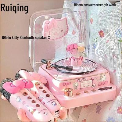 Hello Kitty Bluetooth Speaker & Record Player: Cute KT Cat Design with Microphone - Perfect Birthday Gift for Girls and Besties