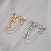 Elegant Rhinestones Star Brooch With Chain Fringe For Women Stylish Accessory for Dresses and Coats Decoration