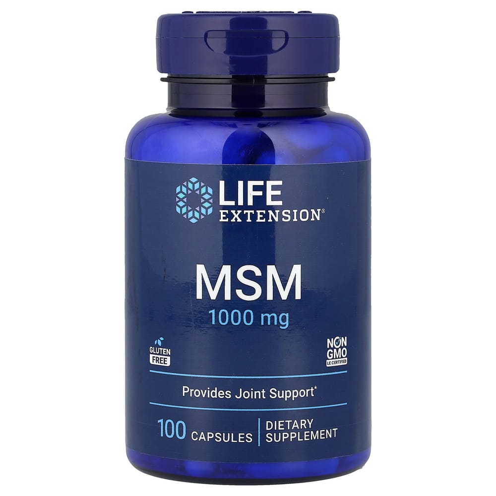 Life Extension MSM 3000mg, 100 Capsules (1000mg Per Capsule)