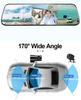 10-inch 3-Lens Streaming Rearview Mirror with Front, Rear, and Interior HD Night Vision Driving Recorder.