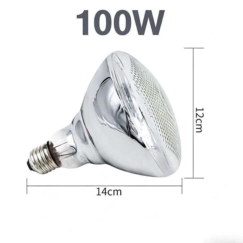 Infrared Livestock Heat Lamp Bulb 100W/150W/200W/250W Durable Heat Light for Chicken Piglet Brooder Breeding