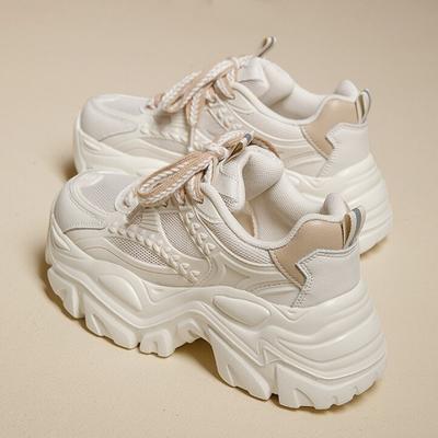 6cm Klobige Damen Freizeitsneaker Sommer Atmungsaktiv Bequem Erhöhte Freizeitschuhe Mode All-Match Damenschuhe