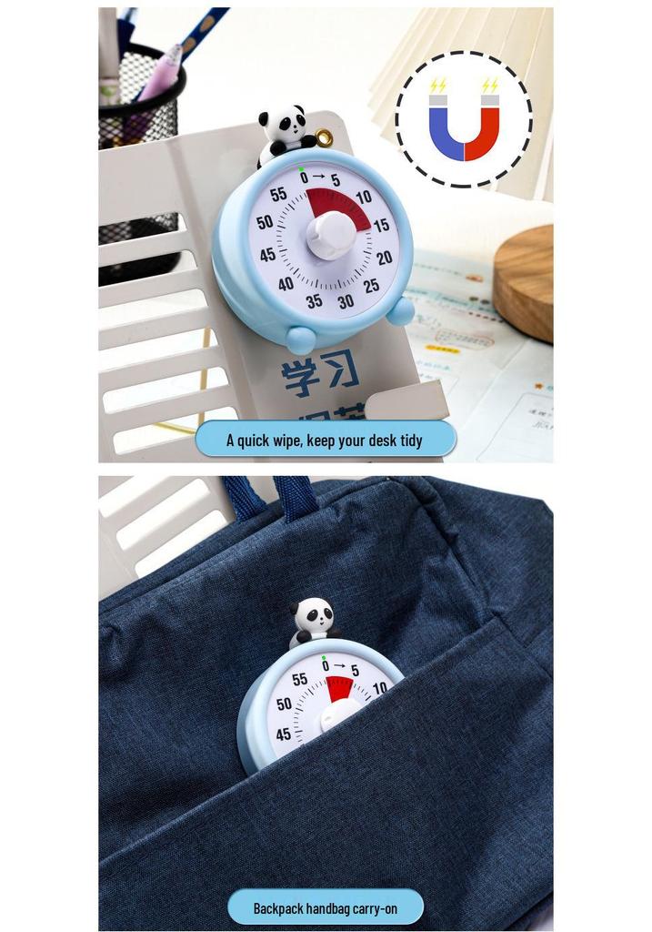 Silicone Panda Timer: Magnetic Charging & Reminder Clock for Home Use