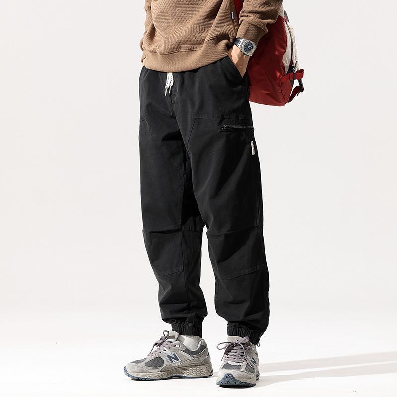 

Men s Overalls Tied Feet Loose Pants Trendy Brand Men s Sports and Leisure High-end Men s Pants Trousers Men s Clothing S чёрный