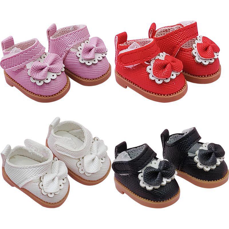 Cotton Doll Princess Shoes for BJD 22cm Dolls - 8 Points Leather, 3.6cm Size