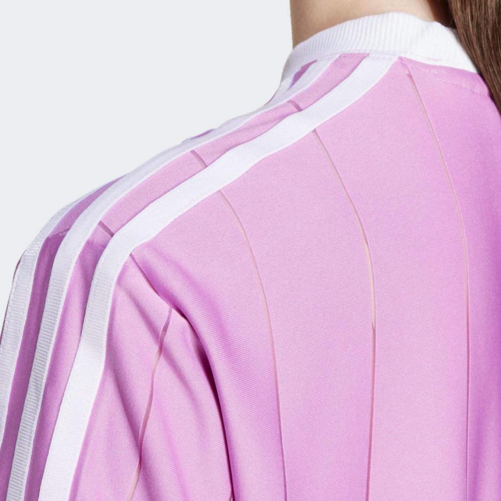 adidas Originals Adicolor Casual Striped Logo Short Sleeve T-Shirt Women Tops Purple IY7226