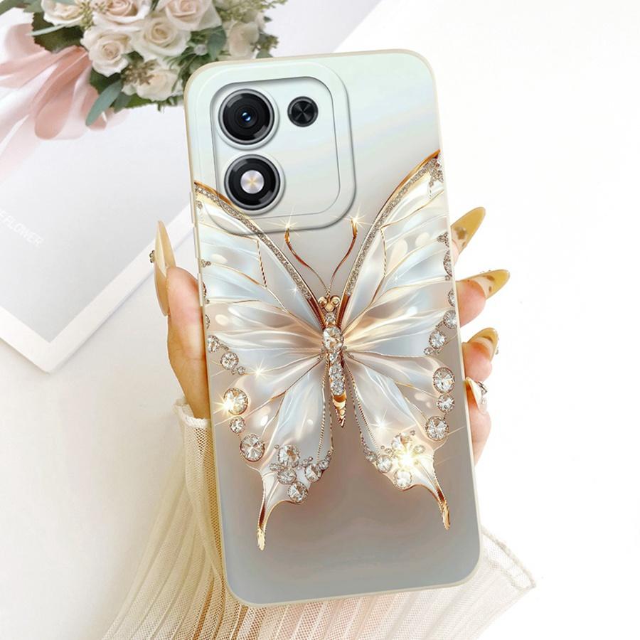For Honor X70i X 70i 5G Case Luxury Flower Bow Painted Cover Case for HonorX70i ABR-AN00 Silicone Casing Shell Back Cover