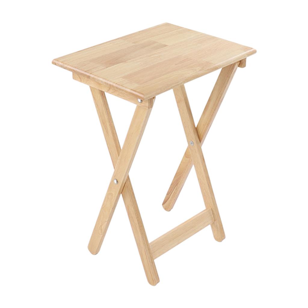 TV Dinner Folding Trays with Storage Rack Tray Table Set Wooden Snack Tables