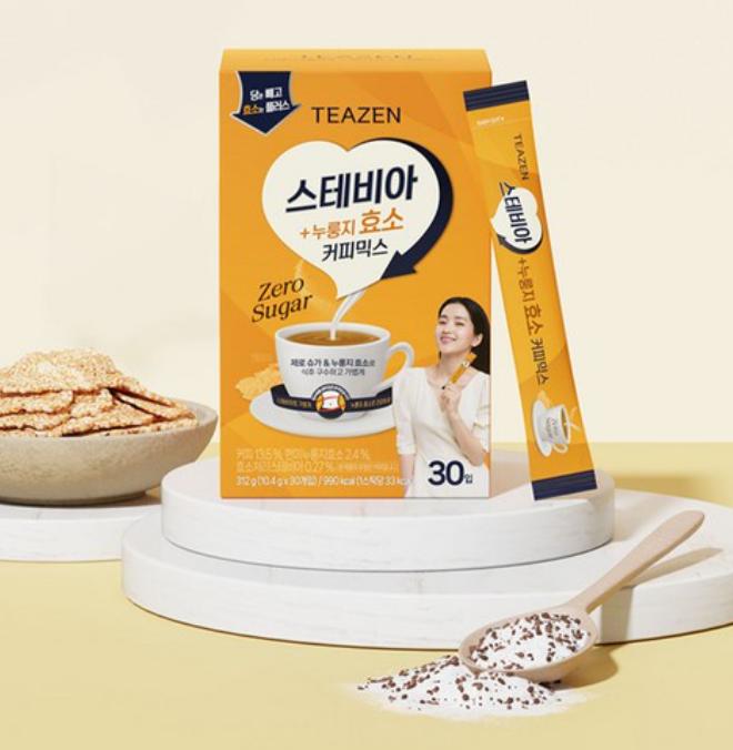 Teazen Stevia Nurungji Enzyme Coffee Mix 30 Sticks – Low-Calorie Korean Coffee