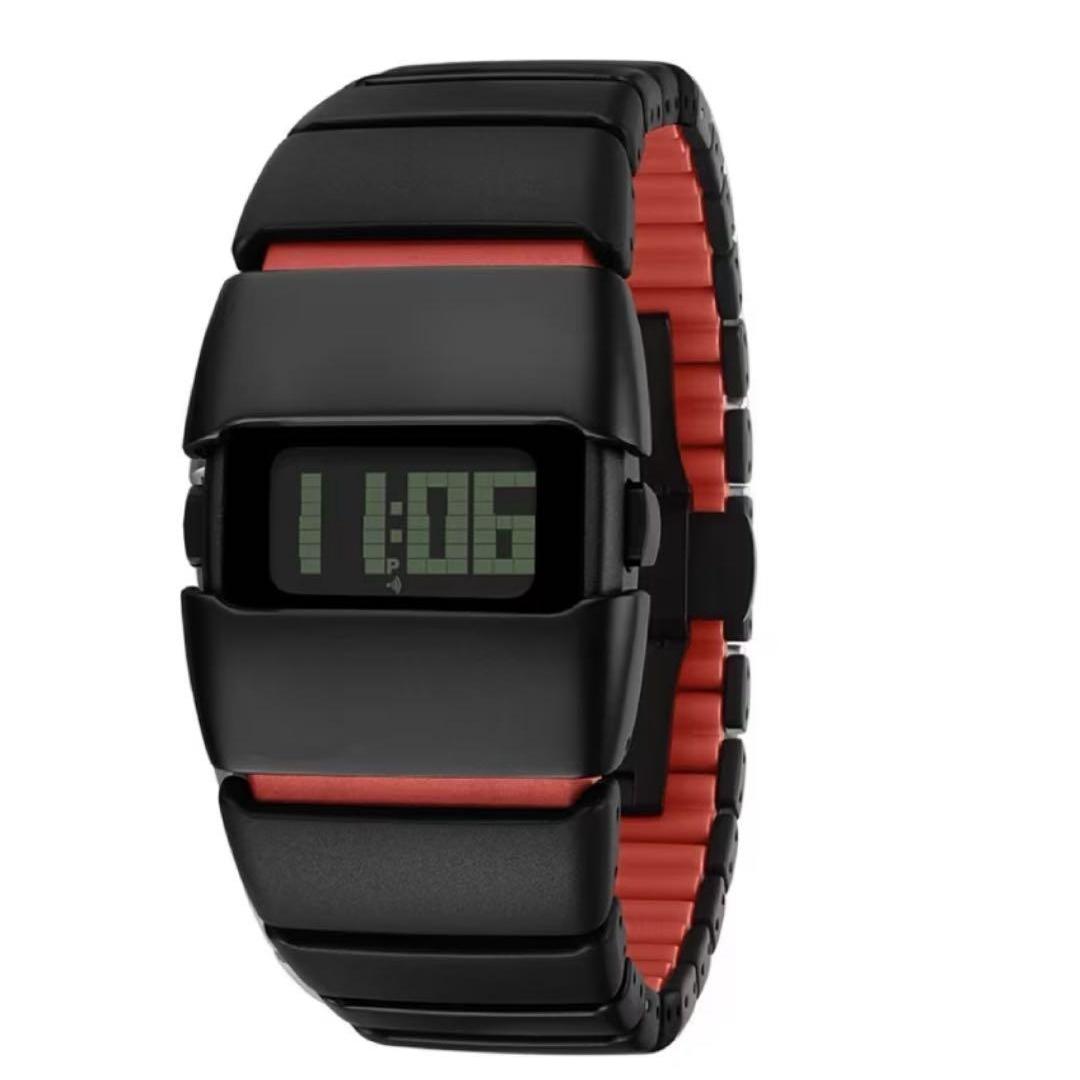 Used NIXON THE UNIT digital watch black red