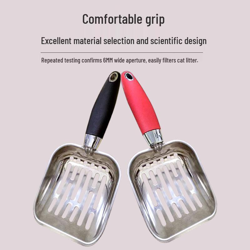 Stainless Steel Cat Litter Scoop - Fine Hole Tofu Litter Shovel, Large Size Cleaning Tool