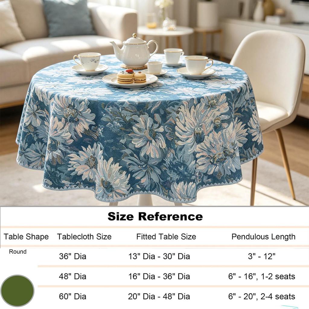 Dining Room Coffee Table Home Interior Decor  Small Cotton Material Soft Fabric Round Tablecloth