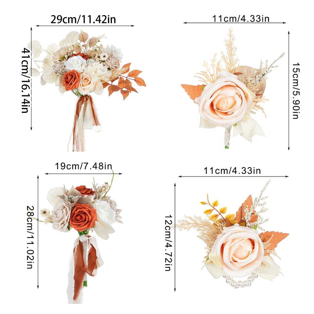 Elegant Bridal Bouquet Corsage Stylish Wrist Flower Artificial Flower Corsages Bridal Bouquet for Wedding Day