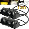 Motorcycle LED Spot Light Dual Color Hi/Low Beam Fog Lamps for Car Trucks SUV 12V 24V Mini Lens Headlight Driving Light