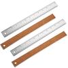 4Pcs 12 Inch Metal Ruler, Stainless Steel Rulers with Cork Backing, Imperial and Metric, Non-Slip Prevent Ink Leakage. for School, Office,