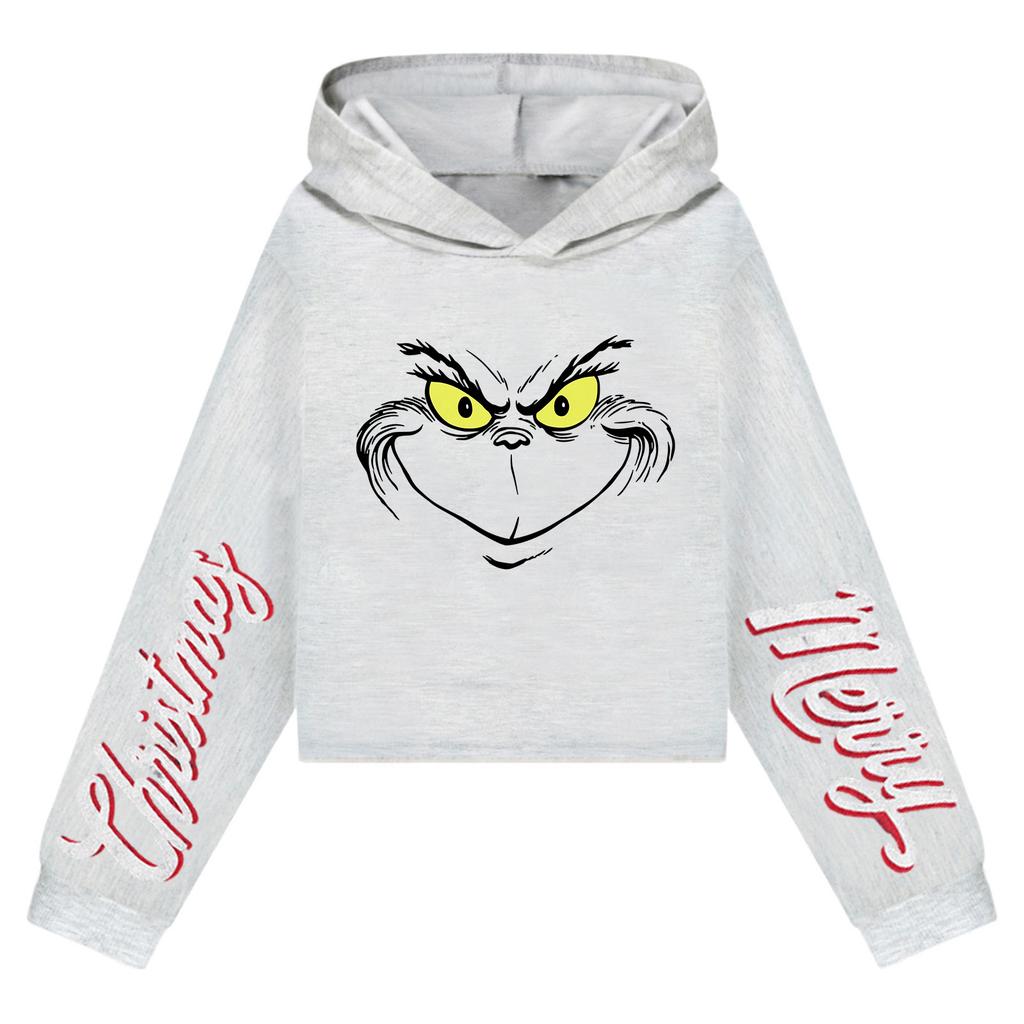 Dětská ležérní móda Vánoční potisk Mikina s kapucí a dlouhým rukávem (Bez stahovací šňůrky)