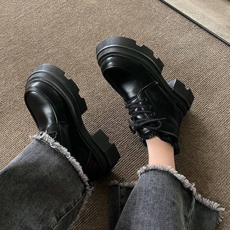 Footwear Combat Short Shoes for Women Punk Style Booties Round Toe Platform Chunky White Female Ankle Boots Goth High Quality Pu