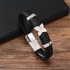 Men's Hand-Woven Leather Punk Bracelet with Alloy Accents