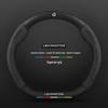 Universal Non-Slip Suede 3D Embossed Genuine Leather Steering Wheel Cover for All Seasons