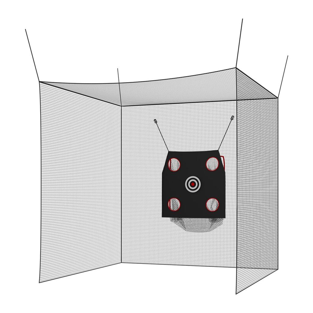 Golf Batting Cage, 3050 X 3050 X 3050mm Golf Cage, Driving Hitting Cages with 3-Ply Knotless Polyester, Golfs Target & 9-Hole Baseball Target, Golfs