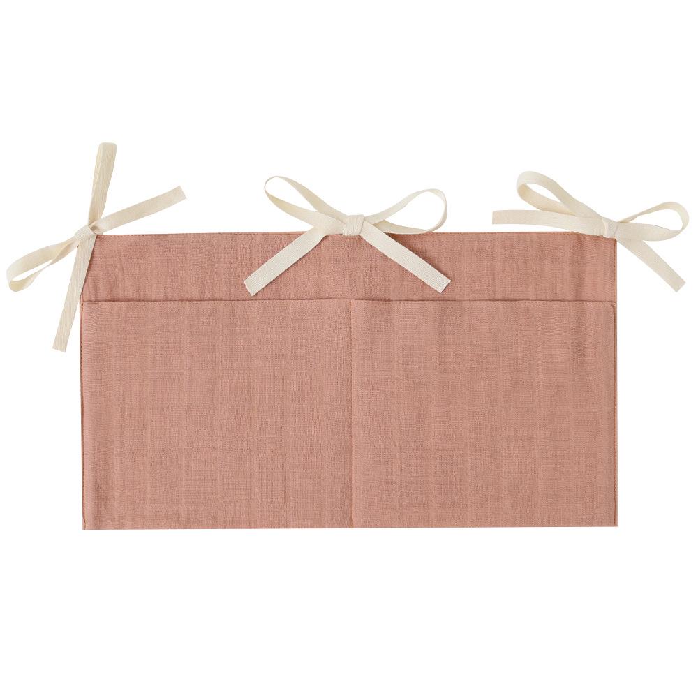 Handmade Cotton Muslin Hanging Crib Organizer – Baby Toy & Diaper Storage Bag