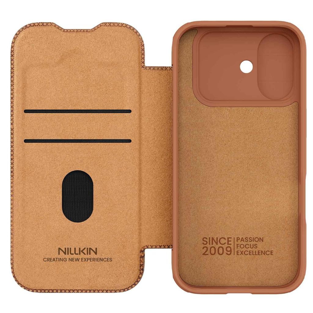 NILLKIN Qin Pro Series for iPhone 17 Case with Card Slots Leather Phone Cover
