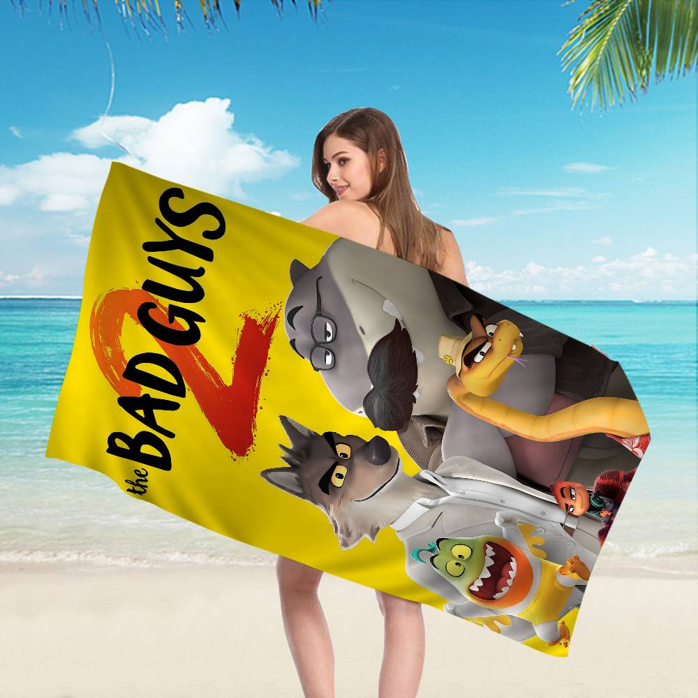 Cartoon T-The B-Bad Guys Microfiber Beach Towel Absorbent Quick dry Soft Yoga Swimming Resort Mountain Climbing Towel