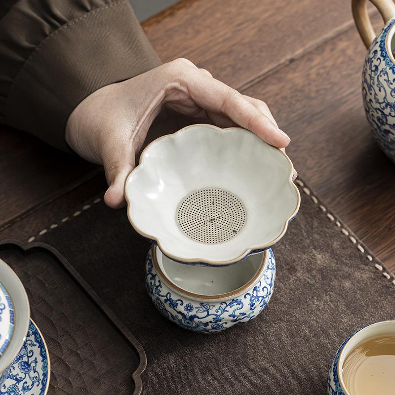 Ru Kiln Beige Tea Residue Filter, Tea Leak, Kung Fu Tea Set Accessories Can Raise High-end Light Luxury Boutiques