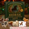 2025 Christmas Horse Adventure Calendar Blind Box with 24 Unique Horse Models 2D Flat Pendant for Horse Lovers