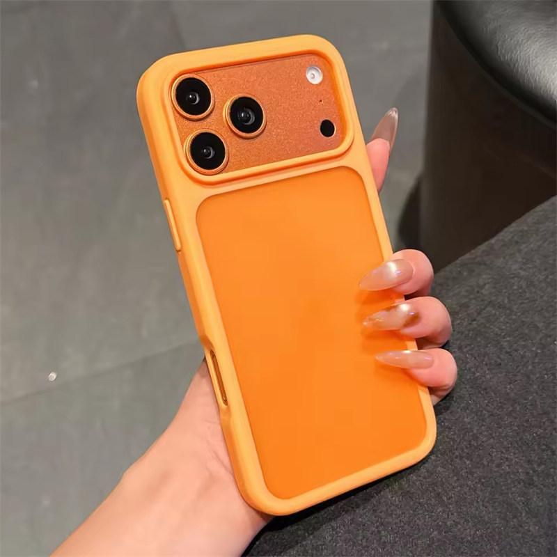 

Luxury Matte Translucent Skin-Feel Phone Case For iPhone 17 Pro Max Air 16E 17 Pro 15 14 Plus 13 12 Shockproof Cover Funda Cases iPhone 12 помаранчевий